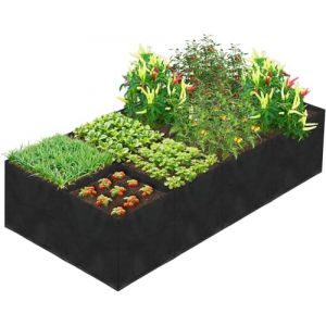LATERN 128 Gallons 8 Grilles Sacs de Culture pour Plantes, 180CM x 90CM x 30CM Jardini&egrave;re Sur&eacute;lev&eacute;e en Tissu Non Tiss&eacute;s Respirants Conteneurs de Jardin &Eacute;pais avec Poign&eacute;e pour Fleurs L&eacute;gumes Fruits (QINGJIN-EU, neuf)