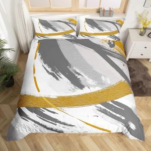 Homewish Housse de Couette 220x240 avec 2 Taies d'oreiller, Parure de Lit Gris Beige, Sets de Housses de Couettes Peinture &Agrave; l'huile Graffiti, Couvre Lit Abstrait D&eacute;grad&eacute; Contemporain Moderne (Suzhou yiyanyun e-commerce Co., Ltd, neuf)