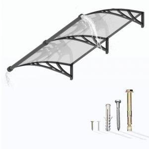 GUANSU-CN Auvent de Porte d'entr&eacute;e, 240x100 cm Toit Marquise Ext&eacute;rieur en Polycarbonate, Abri Anti-Pluie et Anti-UV pour Terrasse & Balcon (Guansu-CN, neuf)