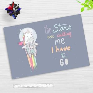 Sous-main pour enfant - &laquo; Unicorn &raquo; - En vinyle durable de qualit&eacute; sup&eacute;rieure (plastique) - 60 x 40 cm - Sous-main antid&eacute;rapant pour une meilleure protection - Fabriqu&eacute; en Allemagne (ASongman, neuf)