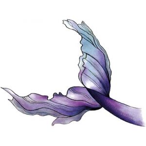 tatouages, tatouages temporaires, Beaux autocollants de tatouage, 4 feuilles violet queue de sirène autocollants de tatouage temporaire clavicule poignet faux tatouages (Color : Multicolor) (DXSXX, neuf)