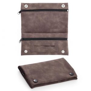 LHOEST Blague a Tabac Cuir Blague à Tabac à Rouler Homme Femme Cuir Pochette Tabac a Rouler Porte-Cigarettes Vintage Blague a Tabac Noir Brun Gris Kaki Bleu avec Compartiments (LINHao, neuf)