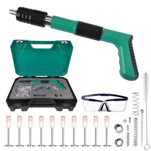 Cloueur Beton, Cloueuse Pneumatique, Cloueuse Rivet Gun, Cloueuse Air Comprimé, Pistolet a Clou Beton, Nail Gun avec 100 Clous Ronds, Cloueur a Gaz - Utilisé pour L'acier et le Béton (QiaoQiJJ, neuf)