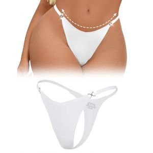 ohyeahlady Mini String sans Couture Femme Invisible Coton Bikini String Ficelle Microfibre Sexy Chic Hot Tanga Coton Invisible Grande Taille Slip Bresilien Bain Thong Seamless Underwear Blanc,XXL (ohyeahlady, neuf)