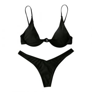 TOFOTL Maillot De Bain Pin Up Femme 2 Piece Vente Flash Soutien Gorge Bikini De Bain 2 Pieces avec Armature Sexy Ado Fille Anti UV Ficelle Swimsuit Bandeau Plage Tanga Haut Maillot De Bain Femme M (TOFOTL✈8-21 Jours Arrivent, neuf)