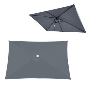 Rectangulaire Toile De Rechange Pour Parasol Déporté 2x3m Carré 2x2m 3x3m, Auvent De Remplacement Pour Parapluie De Terrasse, 4/6/8 Ribs Étanche Housse De Rechange Pour Cour Jardin Plage(Greys,2X3m) (DUYULIANG, neuf)