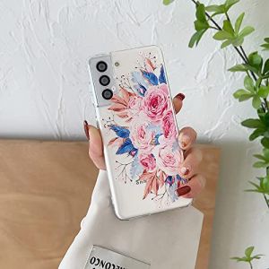 FIFTHAVE Coque Samsung Galaxy S23 Fleurs Motif &Eacute;tui 3D Filles Florales Transparent Silicone Housse Femme TPU Coque de Protection Antichoc Case Housse pour Samsung S23 6.1''-Fleurs en Demi-Lune (Ysqtech, neuf)