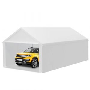 LILIIN Garage de tente 4 x 8 m résistant à l'hiver avec toit en polyéthylène (170 g/m²), pour voiture, SUV et camion, auvent de garage résistant aux UV, comme tente de stockage et tente de pâturage (DiLinENSI, neuf)