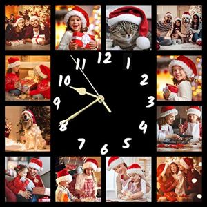 S&H&OU Horloge Murale Personnalis&eacute;E, Horloges Murales Photo pour D&eacute;Cor De Salon avec Photo, Horloge Murale Enfant, Horloge Murale LED Horloge Murale Silencieuse (少华欧洲, neuf)