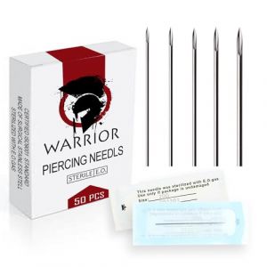 Aiguilles américaines WARRIOR pour outils de perçage jetables, piercing corporel professionnel (STRAIGHT-12G) (Z&Z PUNK SHOPPING, neuf)