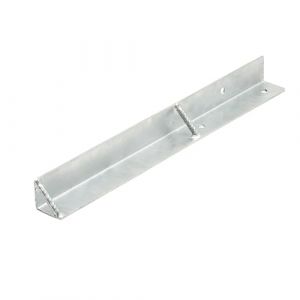 TRIBECCO Ancrage d'angle à encastrer dans le béton - 1 pièce - 500 x 45 x 45 mm - En acier galvanisé à chaud - Renforcé avec de l'acier ondulé - Pour tours de jeu, balançoires, maisons sur pilotis (TRIBECCO, neuf)