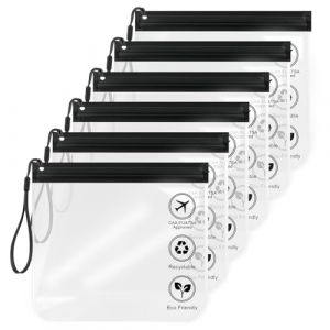 Aucuu Trousse de Toilette Transparente Femme, 20x20cm Kit Voyage Avion Cabine Sac &agrave; Liquide 1L Pochette Transparente Voyage, Sac de Voyages Transparent Trousse pour Liquides Femmes & Hommes (Aucuu&reg;-EU, neuf)