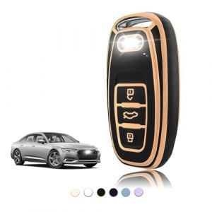 TOOMUME Coque Clé TPU, Etui Clé Étui Clé Adapté pour Audi A1 A2 A3 A4 A5 A6 A7 A8 A4L A6L A8L Q5 Q7 Q8 R8 RS4 RS5 RS6 S4 S5 S6 SQ5 SQ7 TT TTRS, Couvre Clef Cache Cle Voiture Telécommande - Smart Key (TOOMUME, neuf)