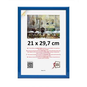 3-B Cadre de l'image ULM 21x29,7 cm (A4) - bleu clair - cadre photo en bois, avec verre acrylique (Waldorff GmbH, neuf)