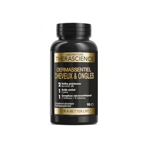 DERMASSENTIEL CHEVEUX & ONGLES | Nourrit & Fortifie | Cure 1 mois | 13 nutriments essentiels | Acide-γ-Linolénique et Céramides | Vitamines B6 & B8 | Cystine | 30 Capsules | Laboratoire THERASCIENCE (Laboratoire Therascience, neuf)