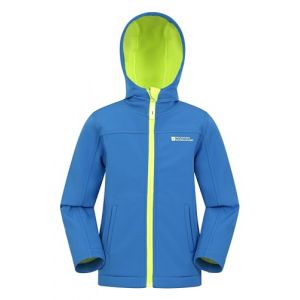 Mountain Warehouse Veste Enfant Exodus Softshell - Coupe-Vent, Imperm&eacute;able Fille Et Gar&ccedil;on, Veste Polaire Unisexe, Veste &Agrave; Capuche Con&ccedil;ue pour Sport Et Voyage Bleu Cobalt 13 Ans (Mountain Warehouse, neuf)