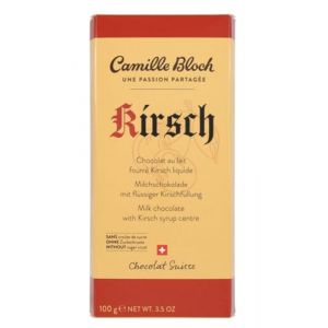 Camille Bloch Kirsch, Chocolat au Lait Suisse avec Centre Liquide Kirsch, Sans Croûte de Sucre, 100g (TL Service, neuf)