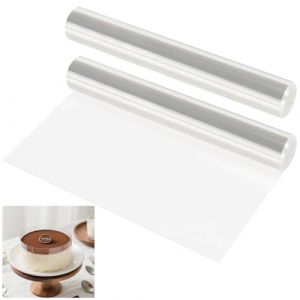 CHUENKUK 2 Pieces Rhodoid Patisserie, Feuille Guitare Patisserie 30 cm x 10 m, Rodoide Transparent Patisserie R&eacute;utilisable pour Cuisine, Boulangerie, Entourer Les G&acirc;teaux (JAPCHET, neuf)