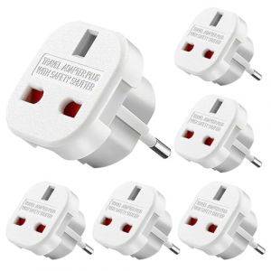 Dhqkqg Adaptateur Prise UK vers France, 6 Pièces Adaptateur de Voyage Europe Francais, Adaptateur Prise pour la Connexion d'appareils étrangers, par ex. Allemagne Espagne France Italie (QiXinDianZi, neuf)