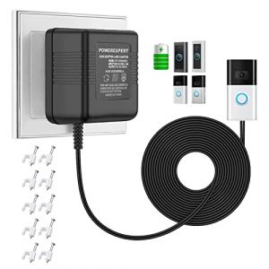 Transformateur d'alimentation pour Sonnette, 24V 500mA Adaptateur Secteur pour Sonnette, Vidéo Doorbell Transformer, Accessoire Smart Home Compatible avec la Sonnette Vidéo Ring (10M) (xbdLTD, neuf)
