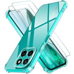 ivoler 3 en 1 Coque pour Honor X8C avec 2 Pi&egrave;ces Verre Tremp&eacute;, Ultra Transparent &Eacute;tui de Protection en Silicone Antichoc, Souple TPU Anti-Rayures Bumper Housse (AYRmall-AMFR, neuf)