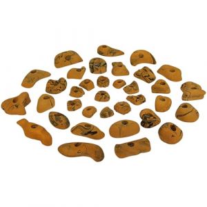 ALPIDEX 35 Prises d'escalade | Surface d'escalade 3-5 m&sup2; | Tailles L, M, S | Pierres Escalade | Set Prises Escalade | Poign&eacute;es Escalade | R&eacute;sistant Aux Intemp&eacute;ries, Couleur:Jaune-mouchet&eacute; (BB Sport, neuf)