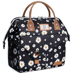 Lekespring Sac Isotherme Repas 10L | Glaciere Souple Isotherme &Eacute;tanch&eacute;it&eacute; et Imperm&eacute;abilit&eacute; - Sac Repas Tendance - Sac Lunch Box &agrave; Grande Ouverture - Travail L'&eacute;cole Pique-niques - Marguerite (Ninghui, neuf)