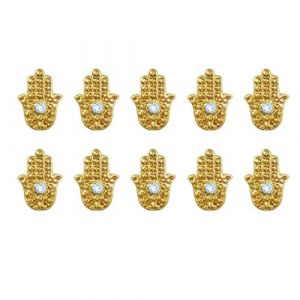 Lot de 10 décorations d'ongles égyptiennes en alliage - Accessoires pour ongles en acrylique - Strass pour nail art (TengJingQi, neuf)