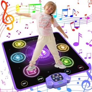 ZWOOS Tapis de Danse Enfants de 3 4 5 6 7 8+ Ans, Éclairé Tapis de Danse Fille avec Bluetooth, Danse de Tapis Musical Électronique Cadeau Fille 3 à 12+ Ans pour Noël et Anniversaires (Bei_uns_online_store, neuf)