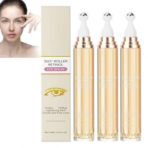 Crème contour des yeux au rétinol, crème raffermissante pour les yeux, anti-cernes et anti-poches, applicateur roll-on, éclaircissante et hydratante, réduit les poches et ridules sous les yeux. (3pcs) (henanningmeng, neuf)