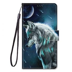 Nodigo Coque pour iPhone SE 2020 2022/iPhone 8/iPhone 7/iPhone SE3 Antichoc avec Support Clapet Design Animal Motif Dr&ocirc;le Bumper Kickstand Case Cover Housse Fille Femme Homme Portefeuille - Wolf A (Nodigo, neuf)