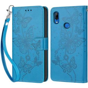Coque pour Huawei P Smart Z / Y9 Prime 2019 / Honor 9X, Housse Etui Portefeuille Cuir Multifonction, Fermeture Magnétique à Clapet Anti-Choc Compatible avec Coque Honor 9X Pro Book - Bleu (KENHONER, neuf)