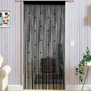 Taiyuhomes Rideau De Porte en Perles Rideau Anti Mouches pour Porte Exterieur Moustiquaire Rideaux Rideau Anti Mouche Exterieur Cloison De Séparation De Pièces 90x200cm Noir (William Taiyu, neuf)