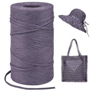 LEREATI Rafia Naturel Bobine 3mm x 300m Raphia à Crocheter Rafia Crochet, Fil de Raphia à Crocheter, Fil Crochet pour Sac, Chapeau, Paniers, Emballage Cadeau, Bricolage Décoration (Violet Foncé) (LEREATI, neuf)