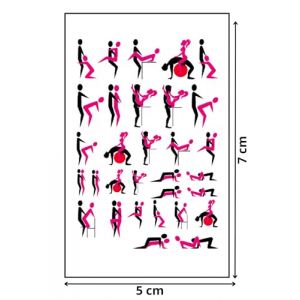 Lot 31 Mini Faux Tatouages Temporaires Ephémères Stickers Autocollant Pour Ongles ou Corp Sexy Adultes Coquin HotWife Libertin Tattoo Femme Tatoo Sexe Erotique Séduction Positions Kamasutra (Innova-store, neuf)
