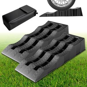 Cales Pour Camping-Car, 3 Niveaux Jeu Cales Niveau, 2 Cales Accessoires Camping-Car, Surface Antid&eacute;rapante, Id&eacute;al pour Cale Camping Car, Cales pour Camping-Car, Calle Camping-Car - Noir, 61*21*12cm (MEISHILE EU, neuf)