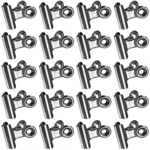 20 Pièces Pince Bulldog en Acier Inoxydable, Pince Alimentaire, Pince a Dessin, Pince Document pour les Photos, les Fournitures pour la Maison et le Bureau (Ehuihuan, neuf)