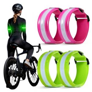 4PCS Brassard Lumineux LED Rechargeable, Brassard Reflechissant LED Running 5 Couleurs 3 Modes d'&eacute;clairage, Bande Clignotant Ajustable Bracelet Lumineux LED, Bracelet Lumineux de S&eacute;curit&eacute; pour Sport (XULAI LIMITED, neuf)