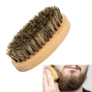 Brosse à Barbe,Brosse à Barbe en Poils de Sanglier,Brosse à Barbe Homme,Brosse à Barbe Poil de Sanglier Ronde,Moustache en Poil de Sanglier,Brosse à Barbe de Poche,100% poils de sanglier (Opptt, neuf)