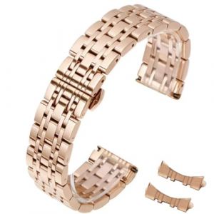 HEYOZURY Bracelet de Montre en Acier Inoxydableextr&eacute;mit&eacute; Droite et Incurv&eacute;e Bracelet en M&eacute;tal 12mm 14mm 16mm 18mm 19mm 20mm 21mm 22mm Bracelet de Remplacement en M&eacute;tal Hommes Femmes (YOYOStrap, neuf)