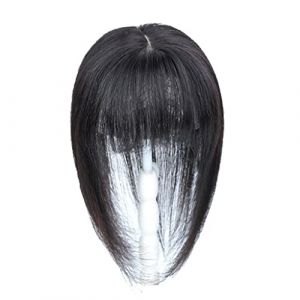 Perruques Cheveux Humains Perruques de remplacement de cheveux Pièce de remplacement de cheveux Vrais cheveux Invisible Traceless Couverture de cheveux Gris Cheveux Air Bangs Perruque Pièce Perruque D (duduwuww, neuf)