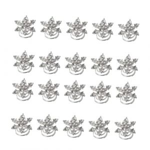 WRITWAA 20 Pièces Coiffure en alliage bandeau de mariage de mariée strass spirale Clips de flocon de neige style accessoires de cheveux femmes accessoires de cheveux de flocon de neige (Saieli, neuf)