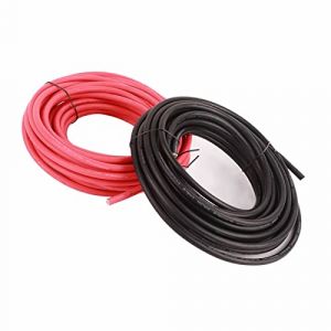 Agatige Lot de 2 Fils de Panneau Solaire, câble d'extension Solaire, Fil PV, Manchon XLPE en cuivre étamé Double pour la Connexion Entre Les Composants du Panneau Solaire, Les onduleurs, (10mm² 20m) (Funiques, neuf)