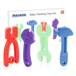 Yoolane Anneau Dentition Bebe [Original] - Jouet Dentition B&eacute;b&eacute; en Silicone, Outil Anneaux de Dentition Refrigerant Sans BPA | Jouets & Accessoires & Cadeau Nourrissons 3+ Mois | 4 Pi&egrave;ces (Yoolane, neuf)