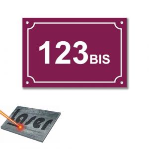 Plaque grav&eacute;e pour num&eacute;ro de rue autocollante 15x10cm personnalis&eacute;e Bordeaux (my-goodprice, neuf)