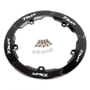 Accessoires de moto pour TMAX 530 TMAX530 SX DX 2017 2018 2019 TMAX 560 TMAX560 2020 2021 2022 2023 2024 2025 couvercle de poulie de protection de courroie en aluminium CNC (Noir) (MOWOK, neuf)