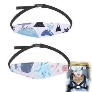 GGUFAY Cale-Têtes pour Sièges Auto, 2 Pièces Maintien Tete Enfant Voiture Réglable, Cale Tete Bébé Serre-Tête Pour Siège Auto, Repose Holder Bandeau pour Voyage, Protection Du Cou Epaules(A) (Rfervgauk, neuf)