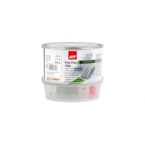 APP Poly Plast Fiber - Mastic Polyester avec Fibre de Verre | Mastic carrosserie Voiture pour réparation de Acier, métal, Aluminium, Plastiques, béton | Résine Polyester avec durcisseur | 0,5 Kg (Proxima., neuf)