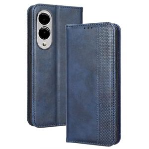 RankOne Étui Portefeuille pour Samsung Galaxy S25 Edge (6.7" inches), Étui en Cuir À Rabat Magnétique avec Fentes pour Cartes Bleu (Rankone, neuf)