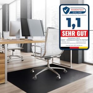 KARAT Neo Tapis de Protection de Sol pour sols durs - Protection du Sol - Chaise de Bureau - pour parquet, stratifi&eacute;, Tapis de Sol, Chaise de Bureau - &Eacute;paisseur : 1,5 mm, Noir, 114 x 100 cm (MEISTEREI, neuf)